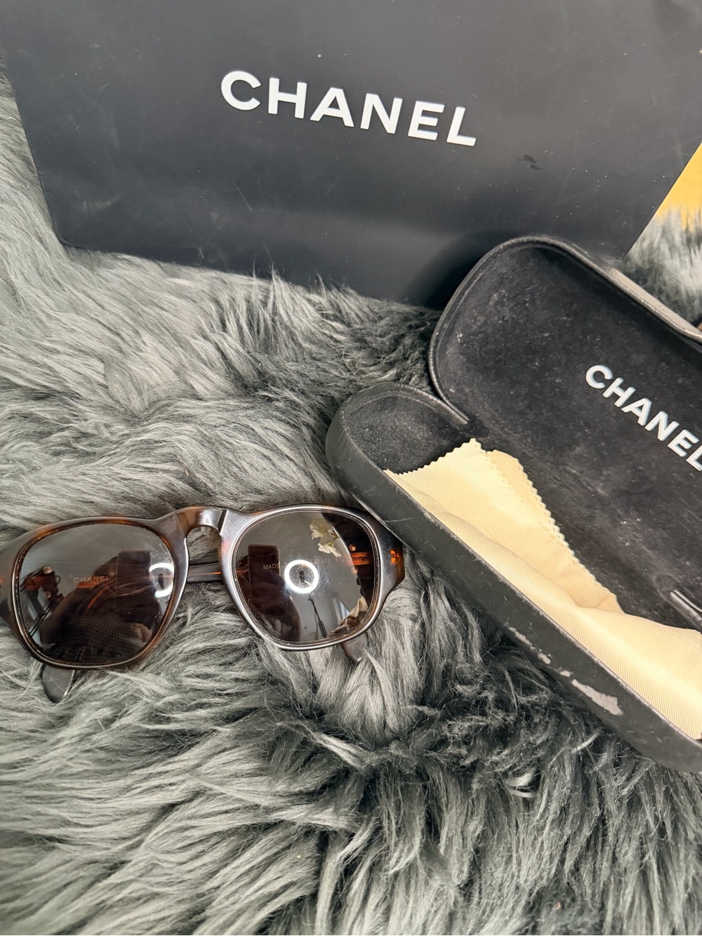 CHANEL Brown Tortoiseshell Sunglasses with Brown Lenses